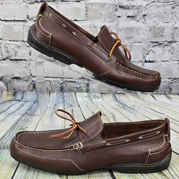 Florsheim Comfortech Men's Shoes 9.5 M Brown Slip-On Driving Loafer Moccasins - Picture 2 of 9